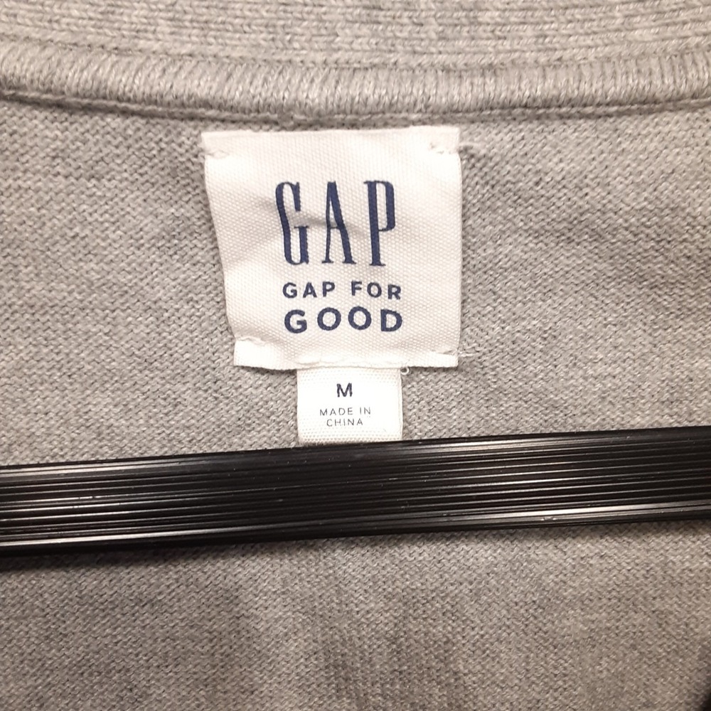 Gap Mens Cardigan Button Down Sweater Sz.Med./Gray Heather/Gap for Good - Picture 4 of 8